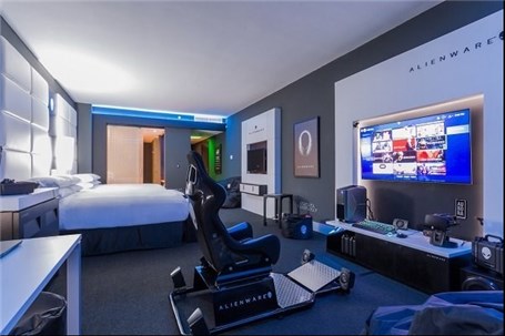 اتاق خاص علاقمندان به بازی های رایانه ای در یک هتل