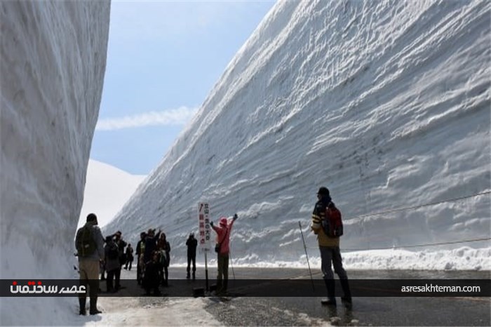 تصاویری از بام ژاپن و عمیق‌ترین جاده برفی جهان