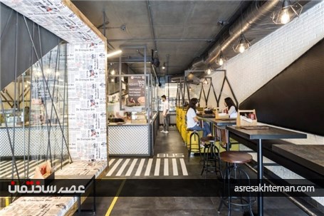 طراحی داخلی رستوران با ایده خیابان