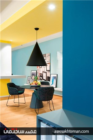 زمینه های رنگی و تضادها در طراحی داخلی دفتر کار
