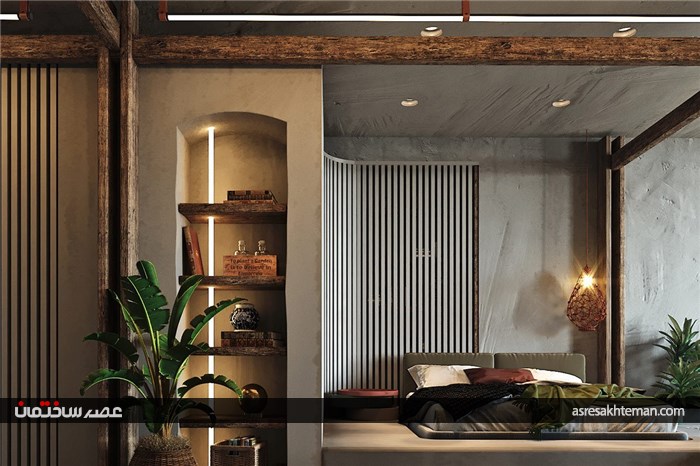 دکوراسیون متعادل آپارتمانی 60 متری با سبک آسیایی