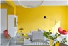 دکوراسیون داخلی جسورانه آپارتمانی به رنگ زرد و سفید