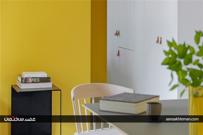دکوراسیون داخلی جسورانه آپارتمانی به رنگ زرد و سفید