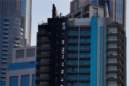 آتش‌سوزی در ساختمانی ۳۵ طبقه در دبی