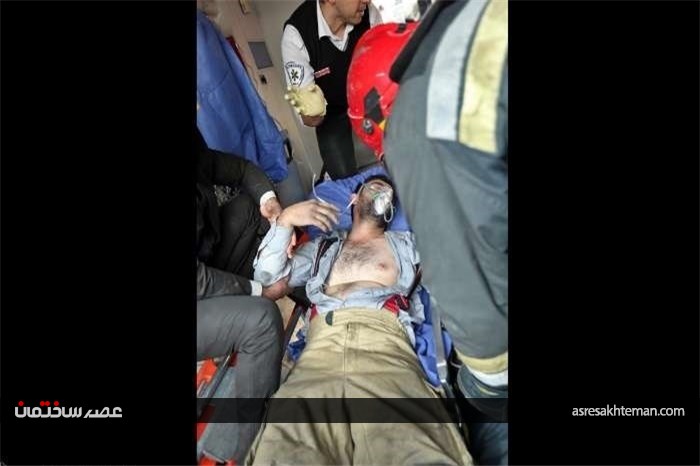 آتش‌نشانان مصدوم حادثه آتش‌سوزی و ریزش ساختمان تجاری پلاسکو