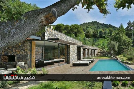 ویلای سنگی و زیرزمینی مشرف به دریا + تصاویر