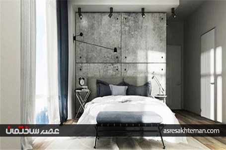دکوراسیون اتاق خواب با بتن، متریال محبوب قرن 21