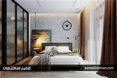 دیوار آجری تحولی در طراحی داخلی اتاق خواب