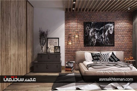 دیوار آجری تحولی در طراحی داخلی اتاق خواب