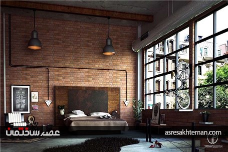 دیوار آجری تحولی در طراحی داخلی اتاق خواب