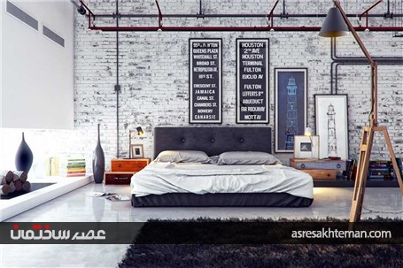 دیوار آجری تحولی در طراحی داخلی اتاق خواب