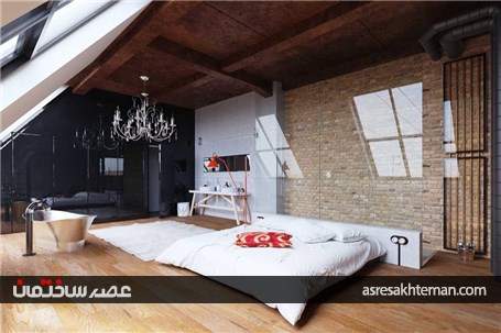 دیوار آجری تحولی در طراحی داخلی اتاق خواب