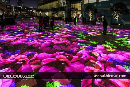 باغ دیجیتال از نور و نیلوفر آبی