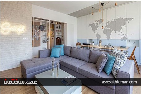 طراحی داخلی آپارتمان زوج جوان در استانبول