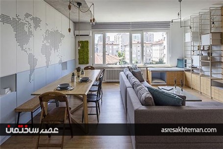 طراحی داخلی آپارتمان زوج جوان در استانبول
