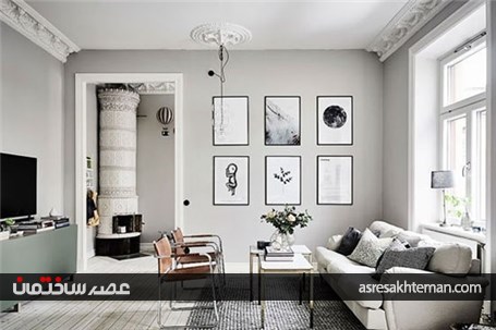 دکوراسیون سفید و خاکستری به سبک اسکاندیناوی