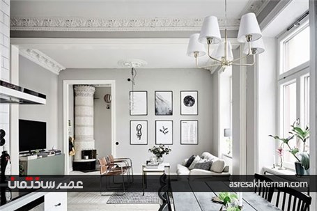دکوراسیون سفید و خاکستری به سبک اسکاندیناوی