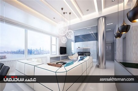 دکوراسیون آپارتمانی الهام بخش مشرف به رودخانه