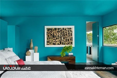 نحوه استفاده از رنگ فیروزه‌ای در دکوراسیون اتاق خواب
