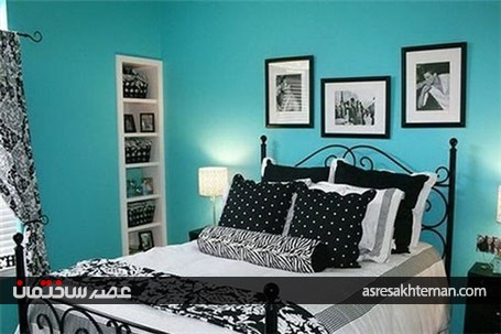 نحوه استفاده از رنگ فیروزه‌ای در دکوراسیون اتاق خواب