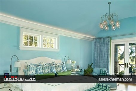 نحوه استفاده از رنگ فیروزه‌ای در دکوراسیون اتاق خواب