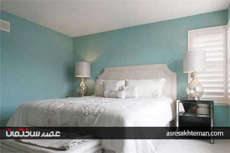 نحوه استفاده از رنگ فیروزه‌ای در دکوراسیون اتاق خواب