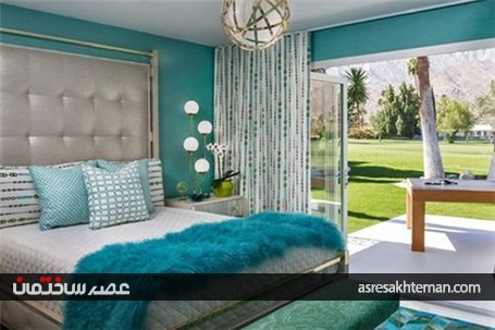 نحوه استفاده از رنگ فیروزه‌ای در دکوراسیون اتاق خواب