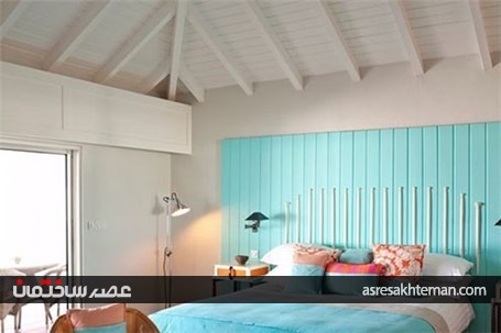 نحوه استفاده از رنگ فیروزه‌ای در دکوراسیون اتاق خواب