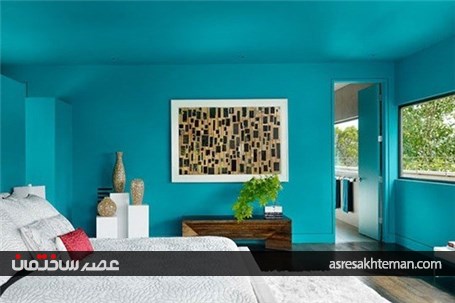 نحوه استفاده از رنگ فیروزه‌ای در دکوراسیون اتاق خواب