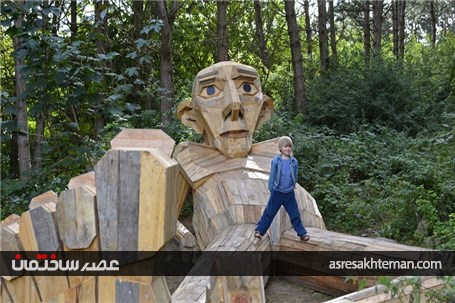 چوب های بازیافتی که تبدیل به مجسمه شدند +تصاویر