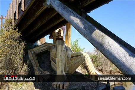 چوب های بازیافتی که تبدیل به مجسمه شدند +تصاویر