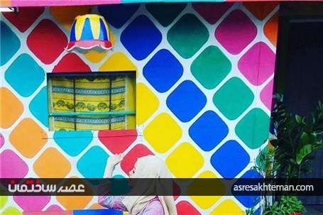 تصاویری زیبا و حیرت انگیز از &#171;روستای رنگین کمان&#187; در اندونزی