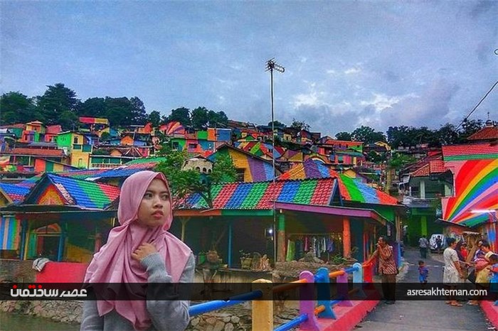 تصاویری زیبا و حیرت انگیز از &#171;روستای رنگین کمان&#187; در اندونزی