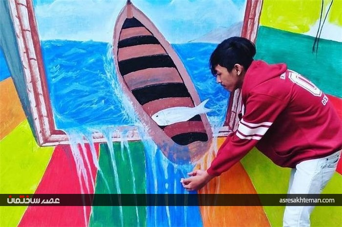 تصاویری زیبا و حیرت انگیز از &#171;روستای رنگین کمان&#187; در اندونزی