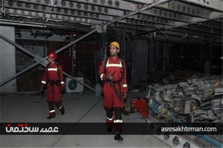 مانور اطفاء حریق در بازار علاء‌الدین +عکس