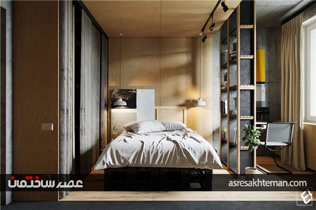 همنشینی متریال بتن و چوب در طراحی داخلی منزل
