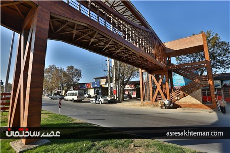 پل عابر پیاده گرگان با نمای HPL