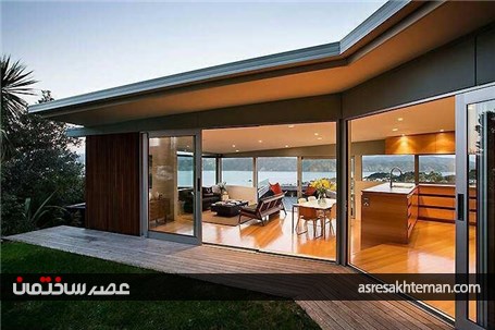 خانه ای متمایز با نمایی ویژه از بندرگاه در نیوزلند