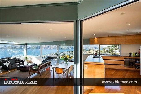خانه ای متمایز با نمایی ویژه از بندرگاه در نیوزلند