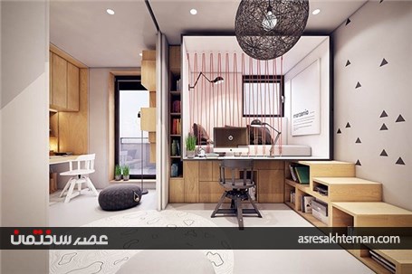 طراحی داخلی آپارتمان مدرن، بافت گرم و دکوراسیون رنگارنگ
