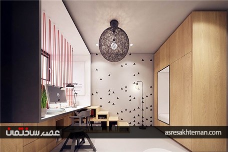 طراحی داخلی آپارتمان مدرن، بافت گرم و دکوراسیون رنگارنگ