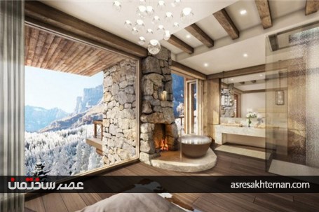 طراحی ویلای کوهستانی به سبک ارگانیک