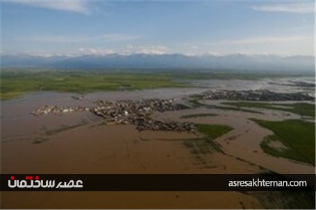 تصاویر هوایی از مناطق سیل زده و آبگرفتگی استان گلستان