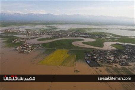 تصاویر هوایی از مناطق سیل زده و آبگرفتگی استان گلستان