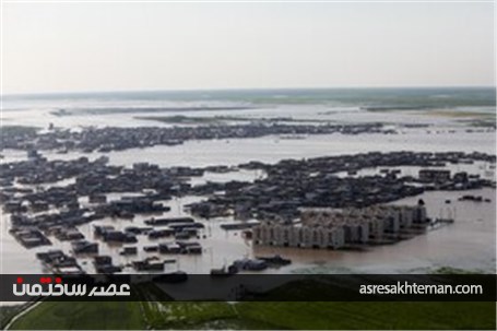 تصاویر هوایی از مناطق سیل زده و آبگرفتگی استان گلستان