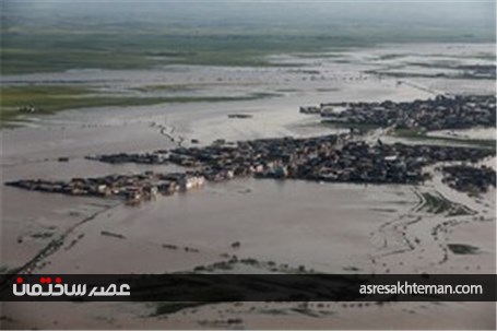 تصاویر هوایی از مناطق سیل زده و آبگرفتگی استان گلستان